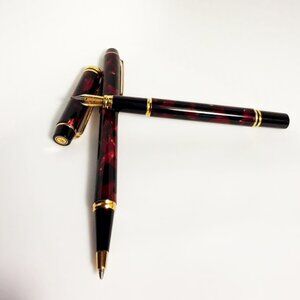 Waterman Le Man 200 Rhapsody Mineral Red 18k Gold Nib Pen Set + 3 Inks